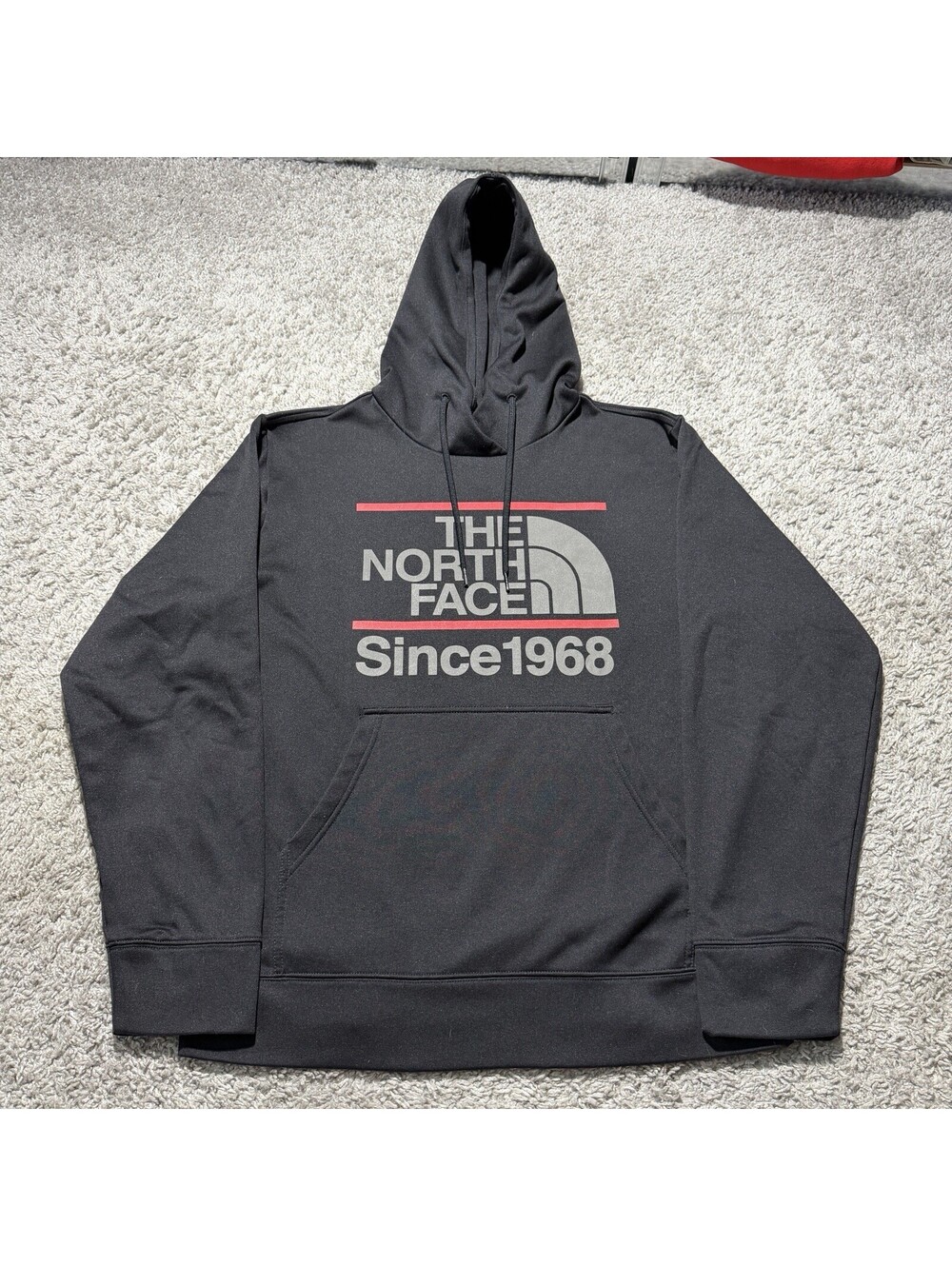 The North Face Men's Pullover Hoodie Sweatshirt Black Medium Front Logo